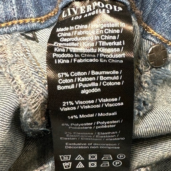 Liverpool Ankle Skinny Sienna 10/30 Pull-On Medium Blue Rinse Stretch - Picture 7 of 11